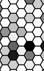 White honeycomb with a gradient color. Isometric geometry. 3D illustration