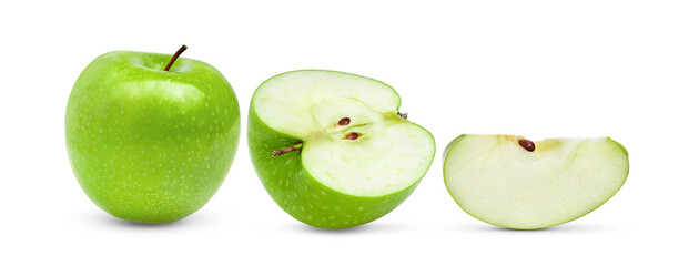 Green apple on a white background