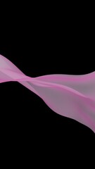 Abstract wave. Scarf. Bright ribbon on black background. Abstract smoke. Raster air background. Vertical image orientation. 3D illustration