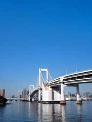 Fototapeta na wymiar 東京都　レインボーブリッジと東京港 