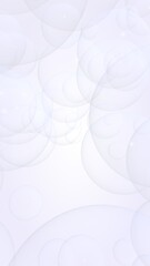 Abstract white background. Backdrop with light transparent bubbles. Vertical orientation. 3D illustration