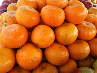 Orange fruits decorated for sell