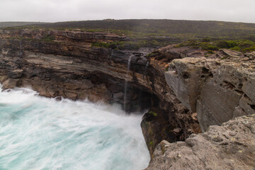Cloudy view over Curracurrong Falls, Sydney, Australia.