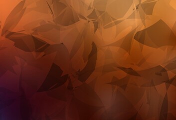 Dark Orange vector backdrop with polygonal shapes.