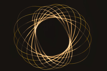 2020-09-26 Round swirl of Abstract Glowing lights, Elegant gold tint, black background