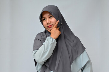 asian muslim women with happy expression