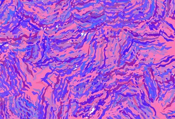 Light Pink, Blue vector pattern with bent lines.