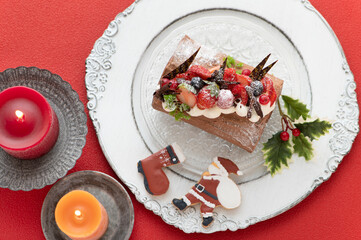 クリスマスケーキ　ブッシュドノエル