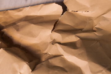 orange creased crumpled paper background grunge texture backdrop