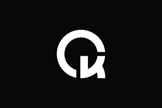 QK logo letter design on luxury background. KQ logo monogram initials letter concept. QK icon logo design. KQ elegant and Professional letter icon design on black background. Q K KQ QK