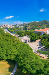Fototapeta na wymiar Aerial view of Siming Campus, Xiamen University, Fujian Province, China