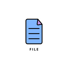 file icon vector illustration. file icon lineal color design.