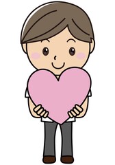 男の子01_02（ハートを掲げる男の子）