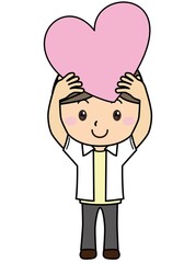 男の子01_01（ハートを掲げる男の子）