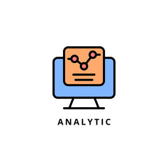analytic icon vector illustration. analytic icon lineal color design.