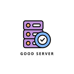 good server icon vector illustration. good server icon lineal color design.