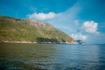 Fototapeta na wymiar beautiful landscape of seven edges ( Bay Canh island) beach at Con Dao island, Viet Nam