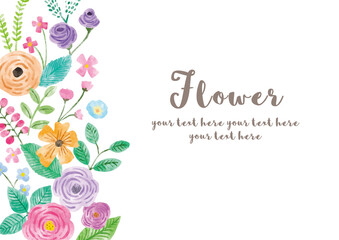 可愛い花_フレーム_水彩02