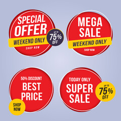 Sale and special offer tag, price tags, Sales Label, banner, Vector illustration.