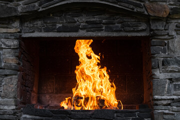 fireplace in the garden