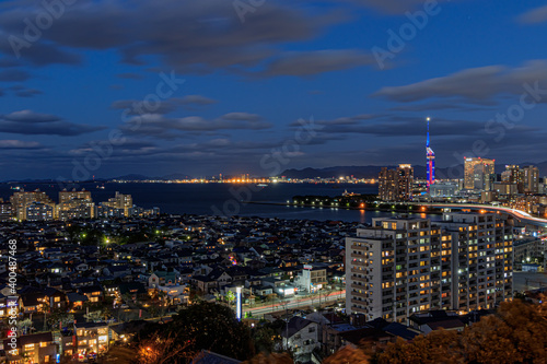 愛宕神社から見た福岡市内の夜景 Night View Fukuoka City Seen From Atago Shrine Wall Mural M H