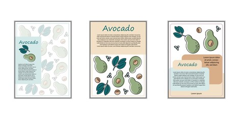Vector drawn sketch fruit banners set.