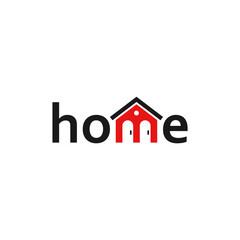 Home word abstract logo.