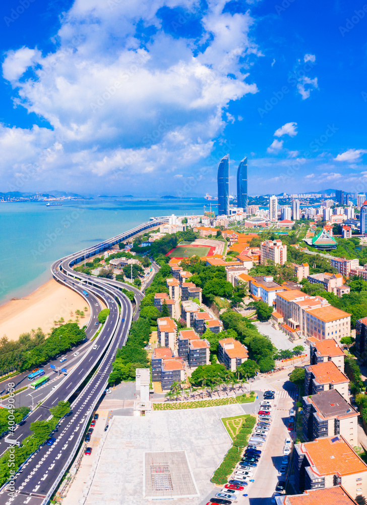 Wall mural scenery of xiamen university in fujian province, china