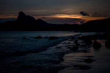 Beautiful landscape of sunset on the beach at Con Dao Island, Vietnam