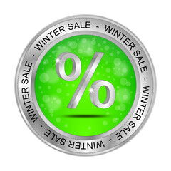 Winter Sale Button - 3D illustration