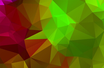 Green vivid abstract geometric background, vector from polygons triangle, mosaic