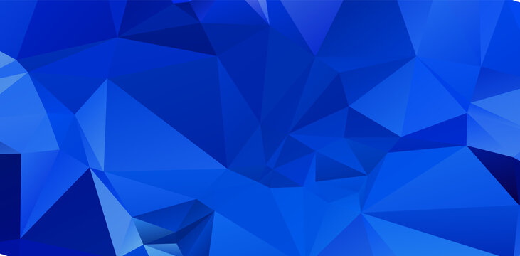 Blue vivid geometric polygonal abstract design background template