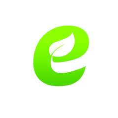 E leaf logo design