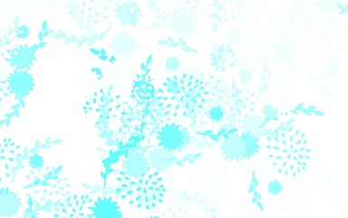 Fototapeta na wymiar Light Blue, Green vector abstract design with flowers, roses.