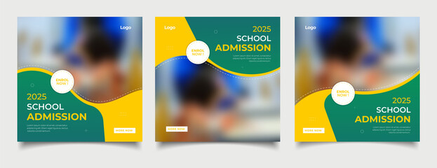 School education admission social media post and web banner template