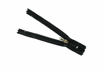 black zip isolated with white background