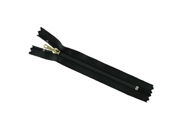 black zip isolated with white background
