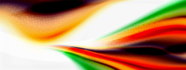 Abstract Background. Smooth flowing lines, blurred waves, rainbow color style stripes. Vector illustrations for covers, banners, flyers and posters and other