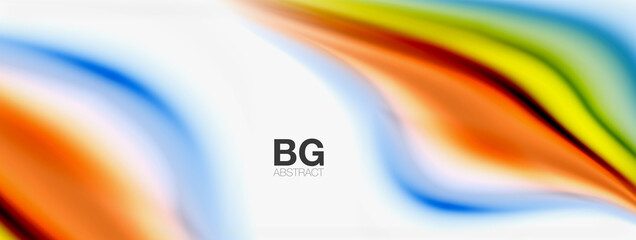 Abstract Background. Smooth flowing lines, blurred waves, rainbow color style stripes. Vector illustrations for covers, banners, flyers and posters and other