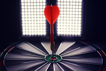 Darts. The dart for playing in the game board is stuck. Hit sector in darts. The concept of a...