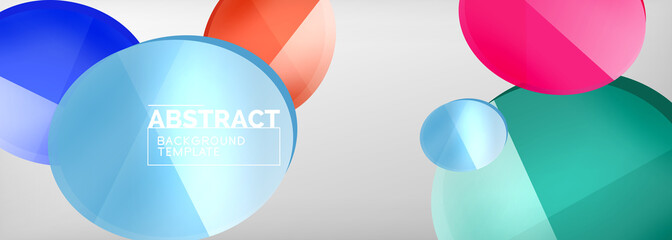 Abstract glossy round shapes vector background. Vector futuristic illustration for covers, banners, flyers and posters and other