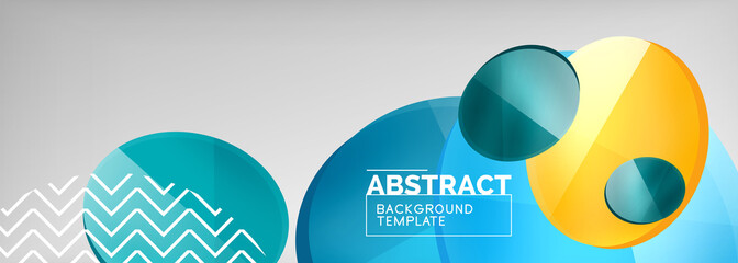 Abstract glossy round shapes vector background. Vector futuristic illustration for covers, banners, flyers and posters and other