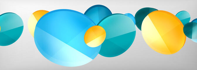 Abstract glossy round shapes vector background. Vector futuristic illustration for covers, banners, flyers and posters and other