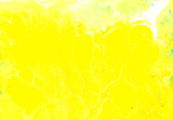Abstract fluid art background. Yellow and white colors mix together. Beautiful creative print. Abstract art hand paint. interior picture. Original artwork. Color splashing on paper. Cosmic texture