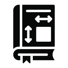 
Book layout icon of filled style, booklet alignment 
