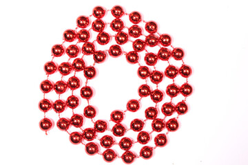 Red garlands on white background