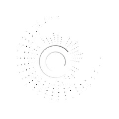 Halftone dots in circle form. round logo . vector dotted frame . design element