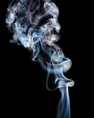 Smoke isolated on black background.