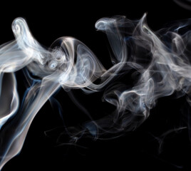 Fototapeta premium Smoke isolated on black background.