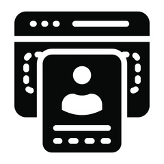 
Icon of web sign in solid editable design
